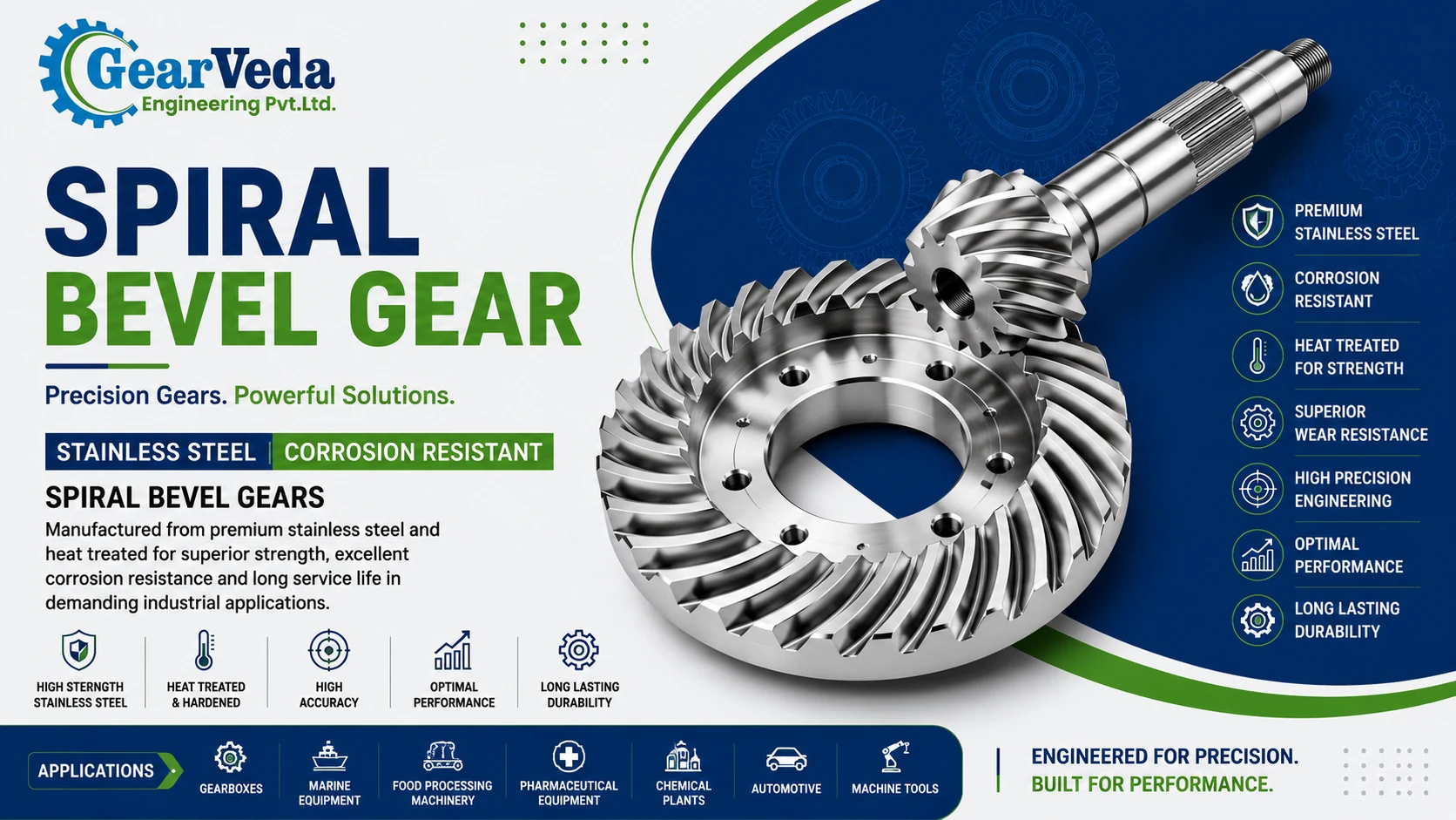 Spiral Bevel Gear banner by Gearveda Engineering Pvt. Ltd.