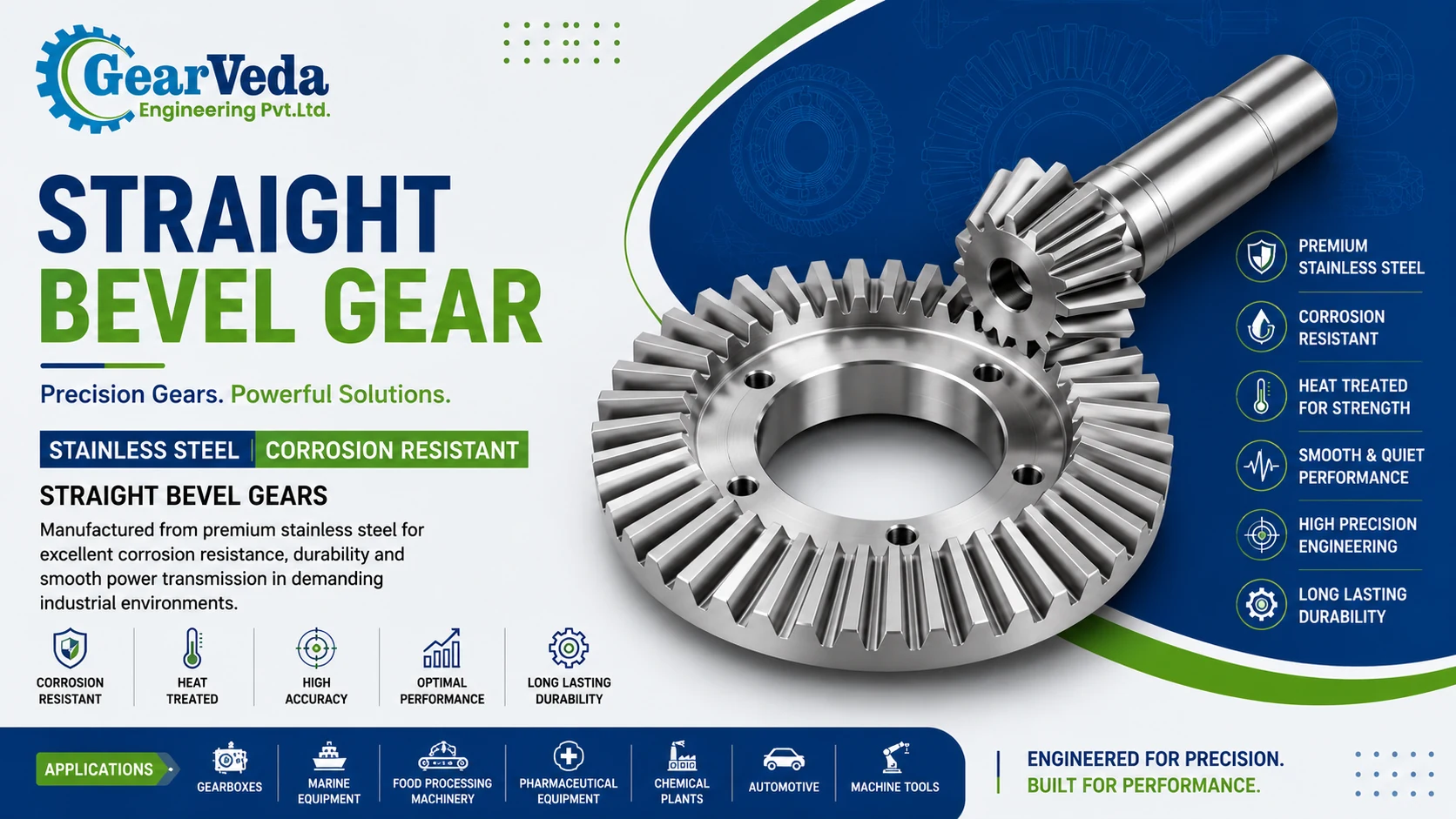Straight Bevel Gear banner by Gearveda Engineering Pvt. Ltd.